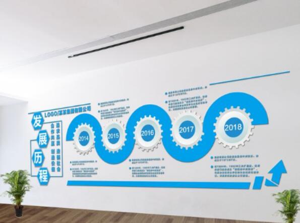 企業(yè)文化墻，相同的設(shè)計(jì)不同的手法