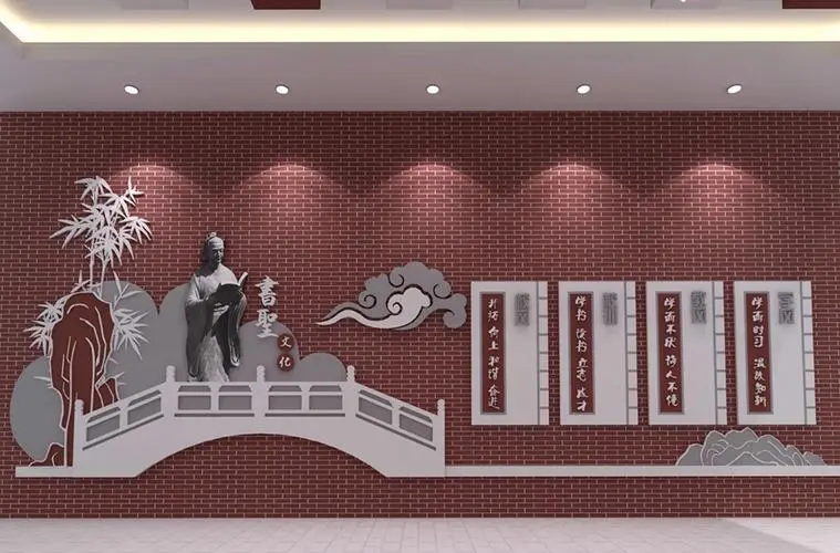校園文化墻承載著校園中學生無限的幸福和夢想